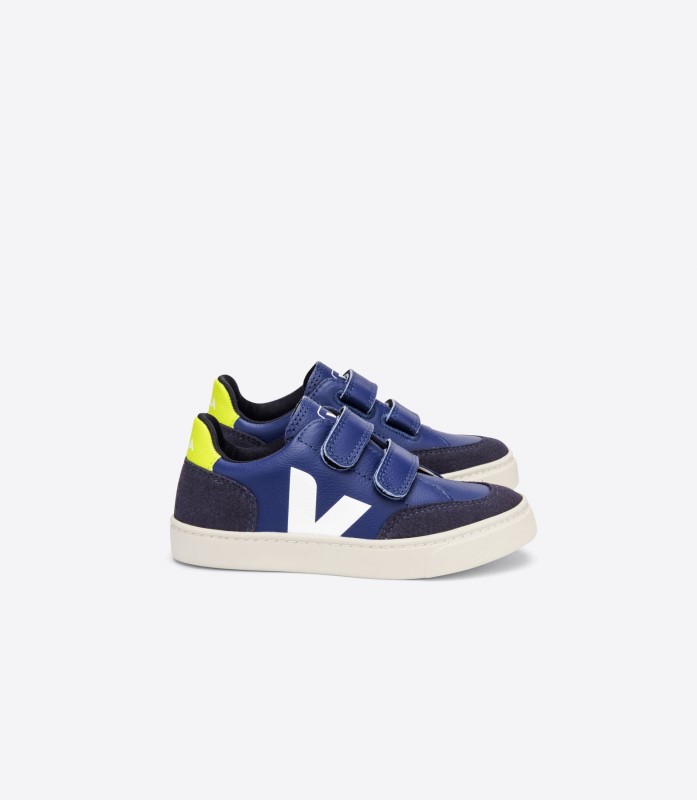 Premium Veja Chromefree Leather Cobalt White Jaune Fluo