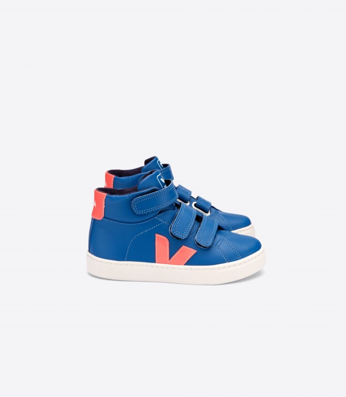 μεσαίο δέρμα χωρίς χρώμιο Indigo Orange Fluo Original Veja